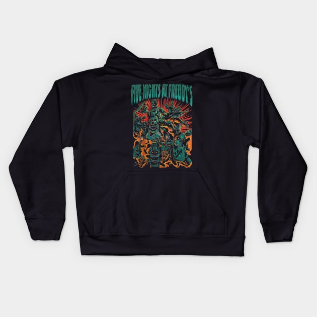 Five At Night Freddys Movie Kids Hoodie by kamilazahmari